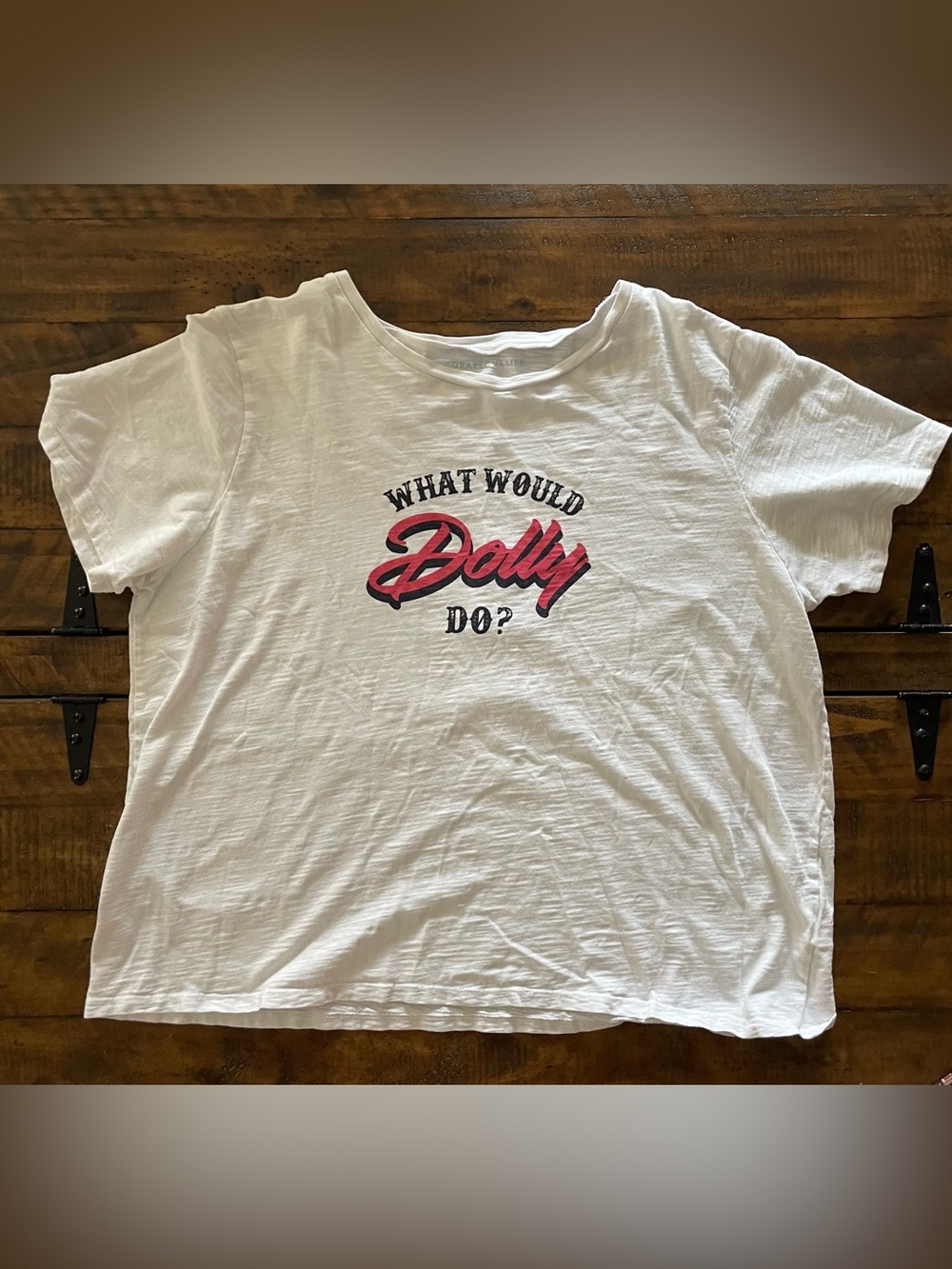 Draper James “What Would Dolly Do?” Boxy Cropped Graphic Tee XXL